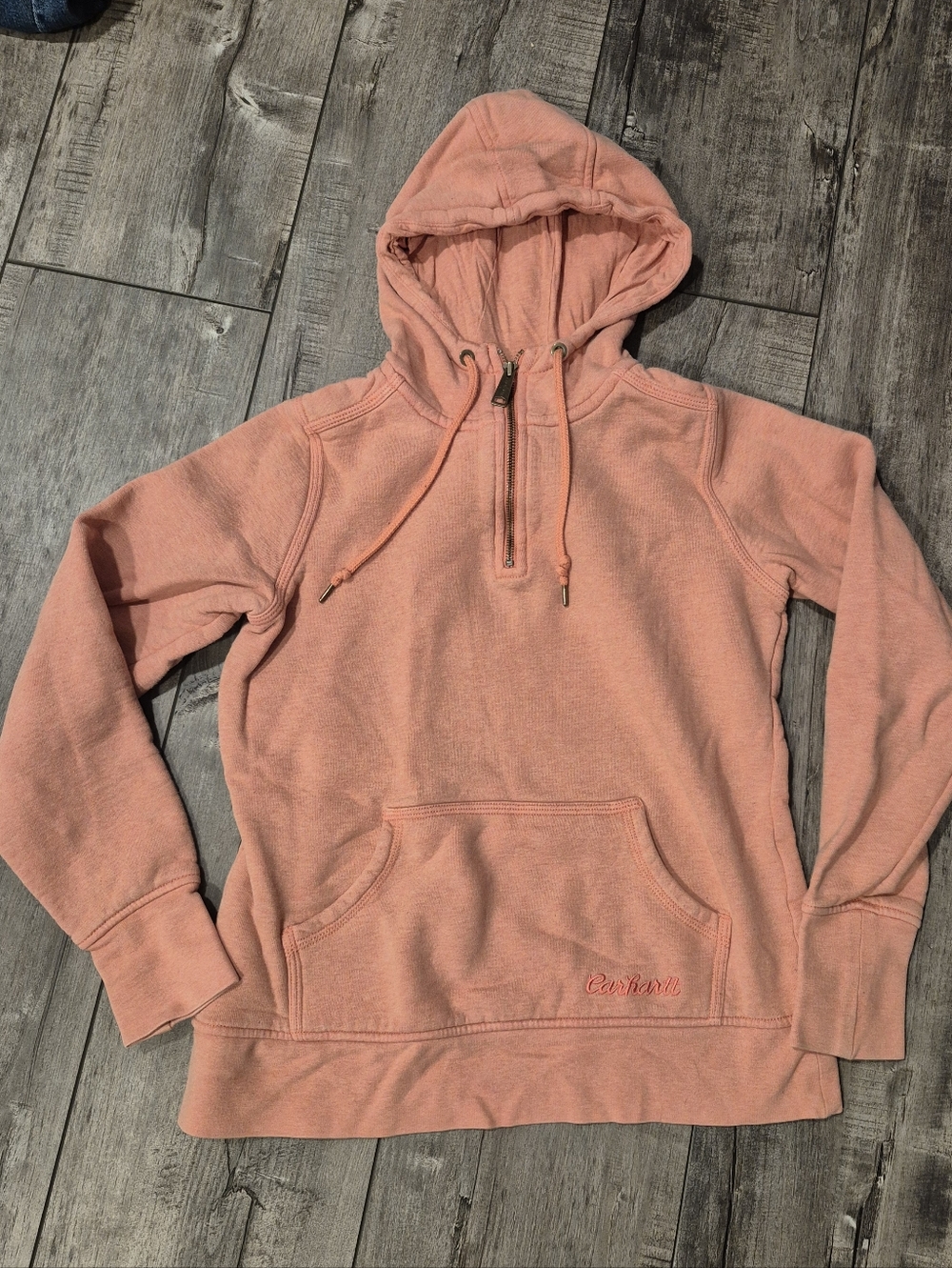Carhartt Women's Peach Half-Zip Hoodie Size Small